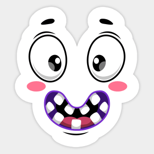 Creepy and cute face Sticker